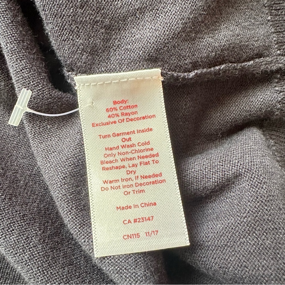 3/$22🩶 Talbots Small Oprah Magazine Collection Ladybug Crewneck Beaded Sweater - Picture 14 of 15